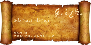 Gácsi Éva névjegykártya